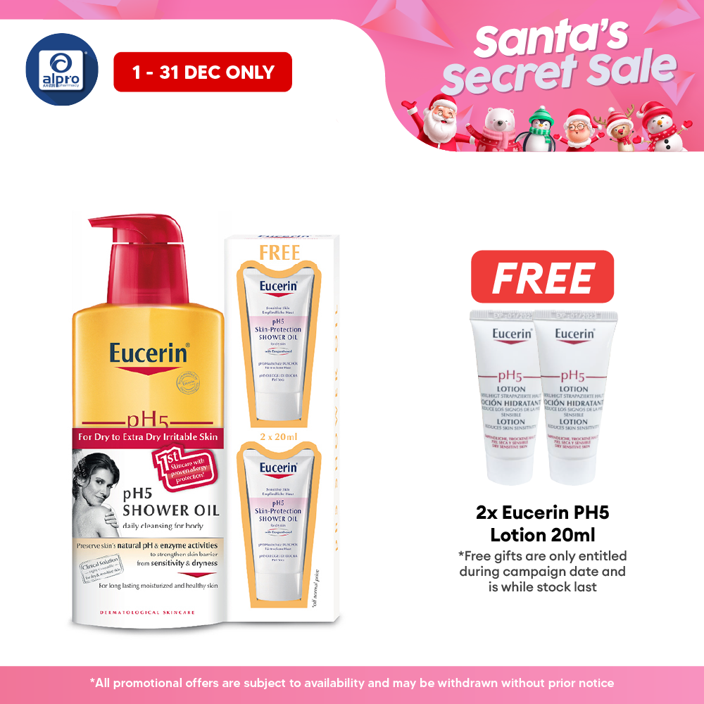 Eucerin Ph5 Shower Oil 400ml Free 2x20ml Alpro Pharmacy