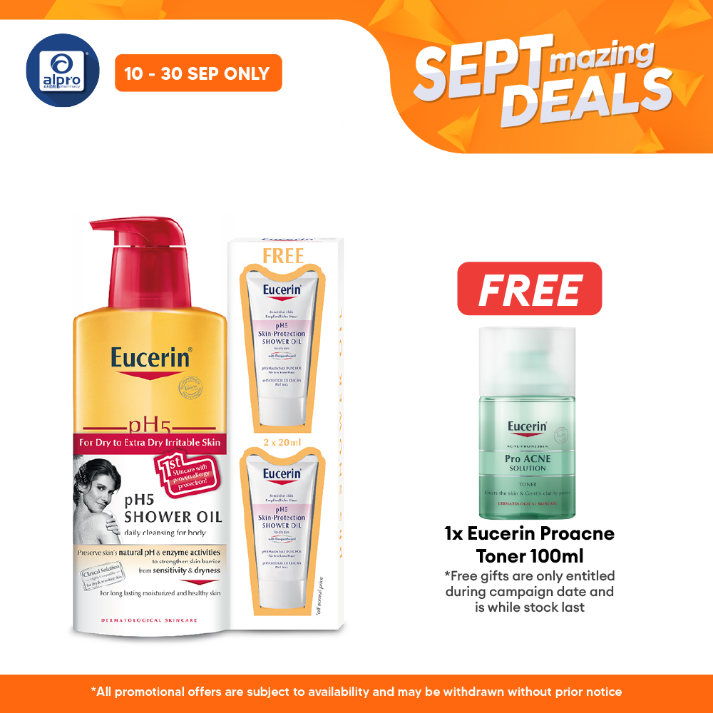 Eucerin Ph5 Shower Oil 400ml Free 2x20ml Alpro Pharmacy