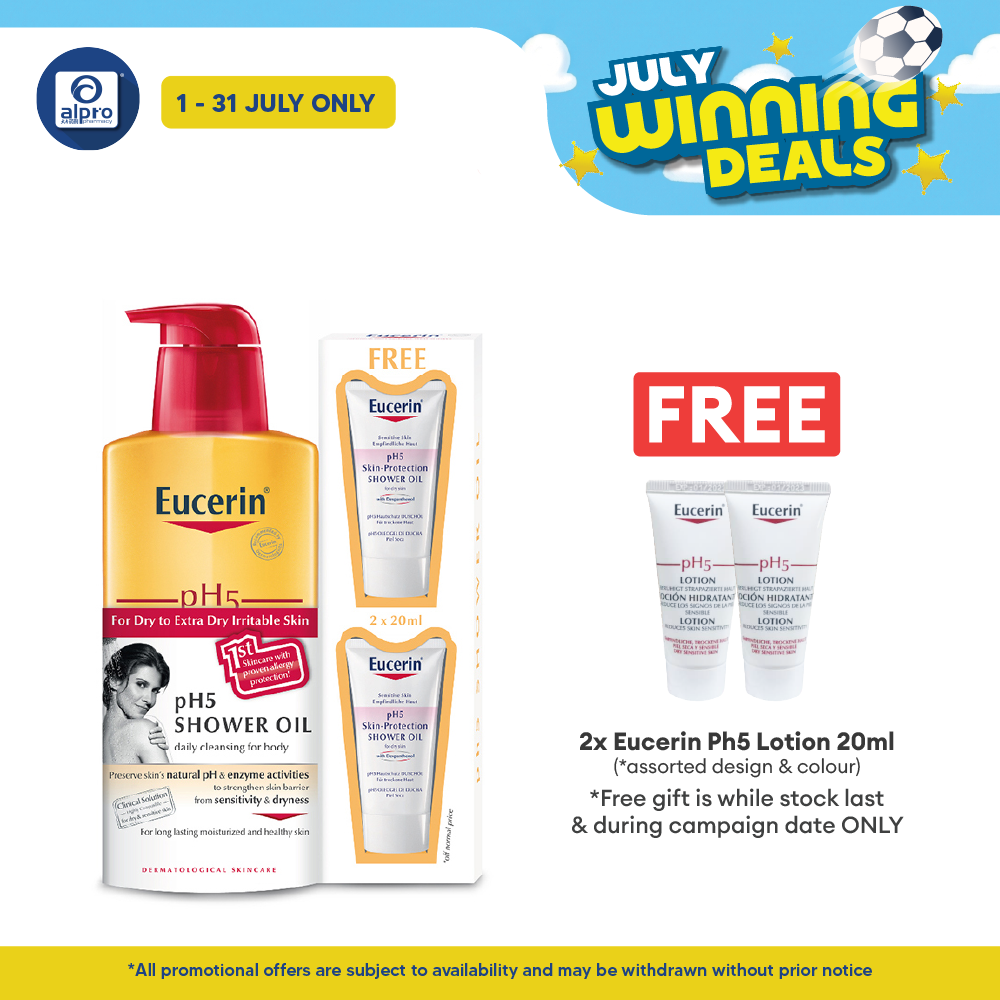 Eucerin Ph5 Shower Oil 400ml Free 2x20ml Eucerin