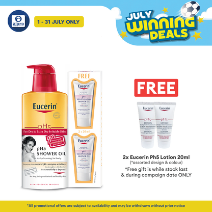 Eucerin Ph5 Shower Oil 400ml Free 2x20ml Eucerin