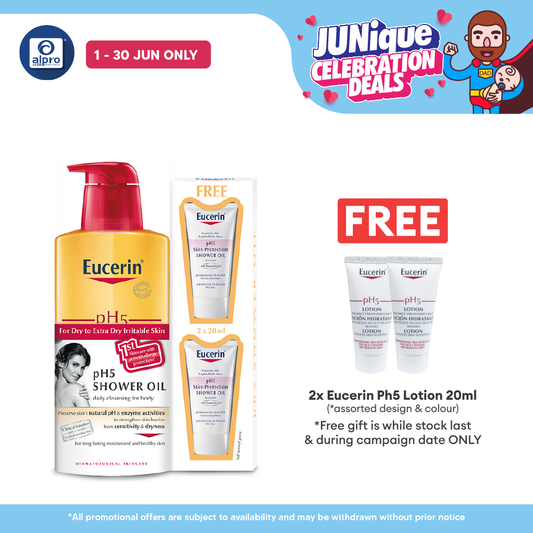 Eucerin Ph5 Shower Oil 400ml Free 2x20ml Eucerin