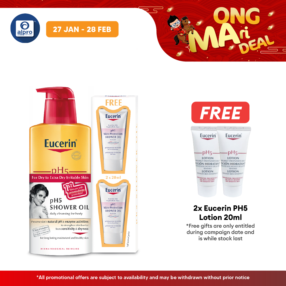 Eucerin Ph5 Shower Oil 400ml Free 2x20ml Alpro Pharmacy