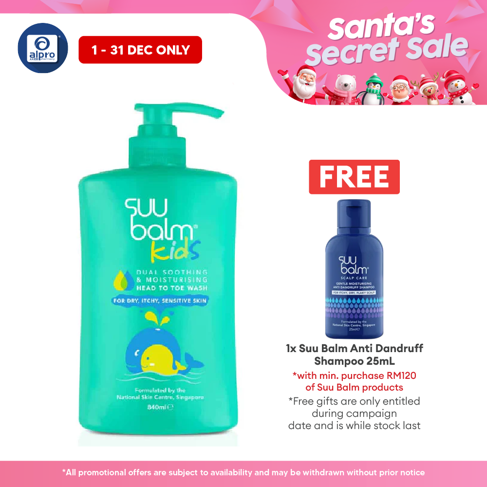 Suu Balm Kids Dual Soothing & Moisturising Head To Toe Wash 840ml Suu Balm