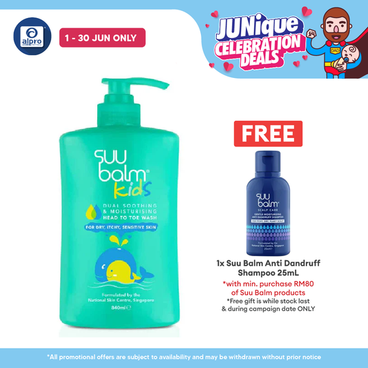 Suu Balm Kids Dual Soothing & Moisturising Head To Toe Wash 840ml Suu Balm