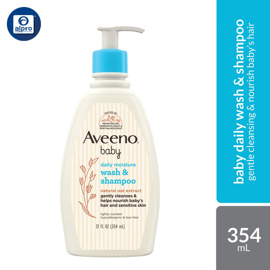 Aveeno Baby Wash & Shampoo 354mL | Gentle Cleansing & Nourish Baby’s Hair Alpro Pharmacy
