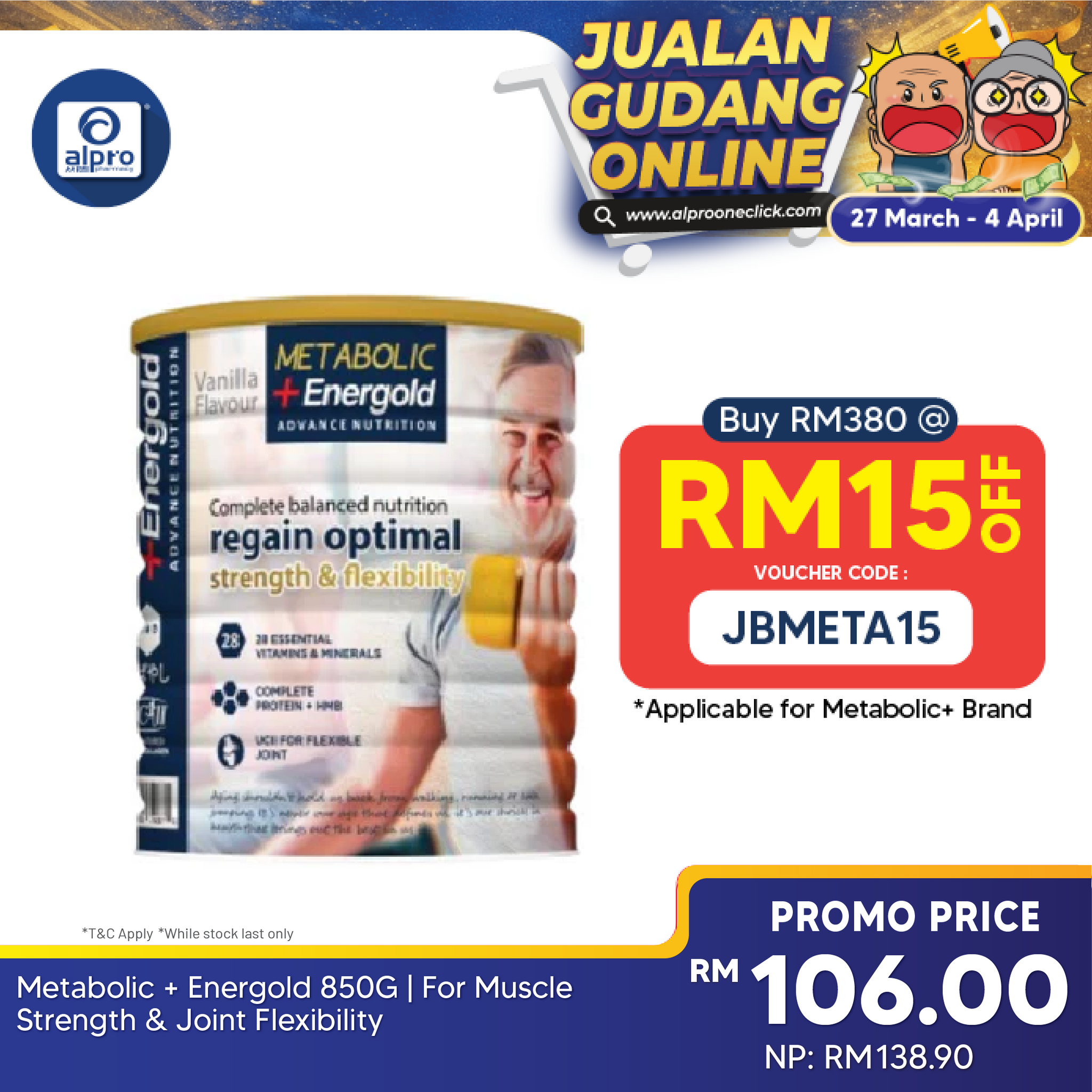 Metabolic + Energold 850g | For Muscle Strength & Joint Flexibility Metabolic+