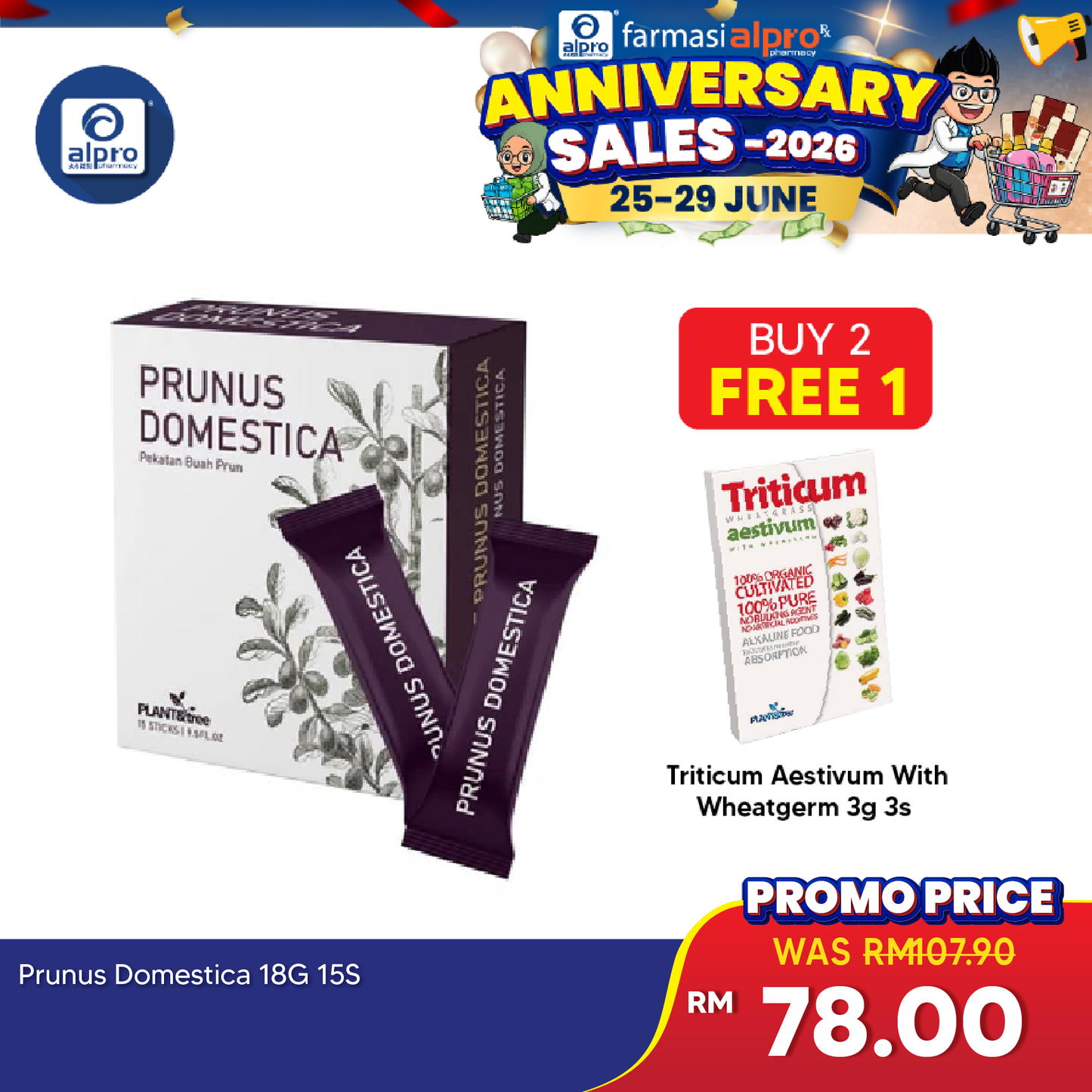 Prunus Domestica 18g 15s | USA Prune Extract for Mum & Baby Plant & Tree