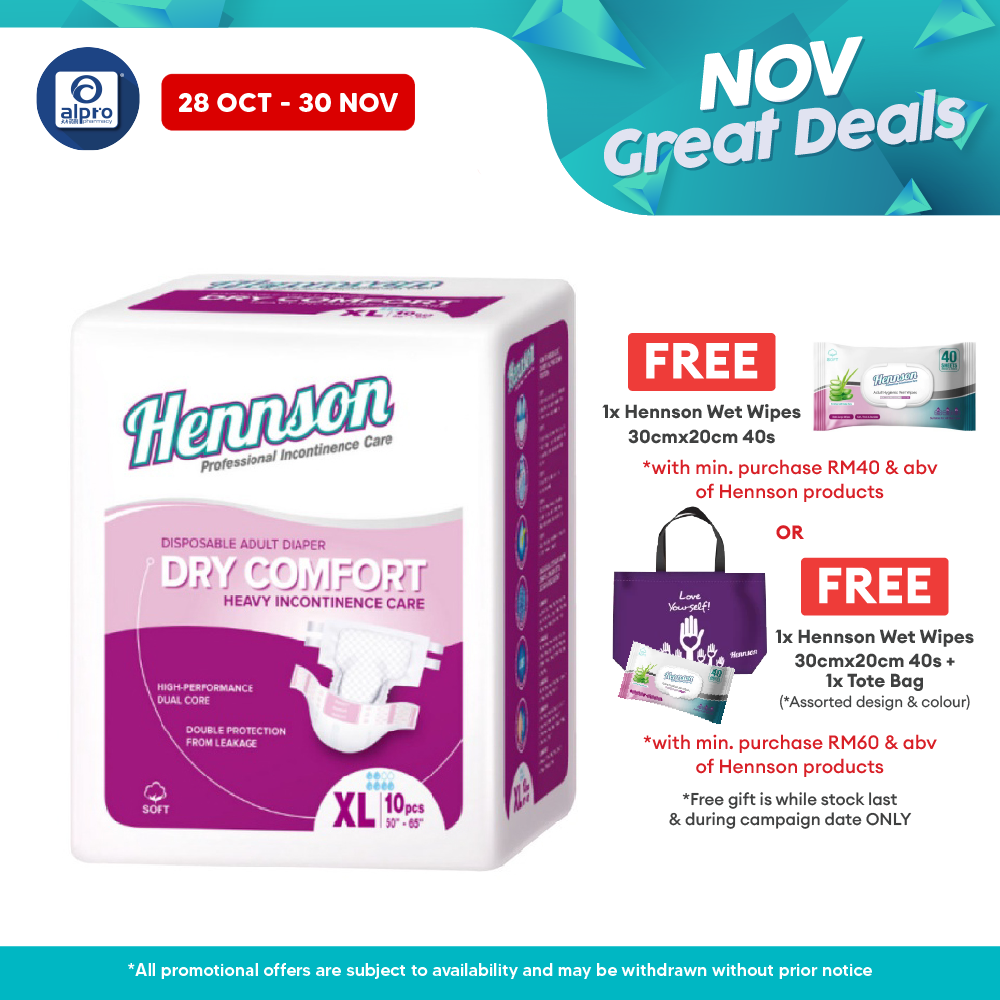 Hennson Adult Diapers XL 10s | Dry & Comfort Hennson