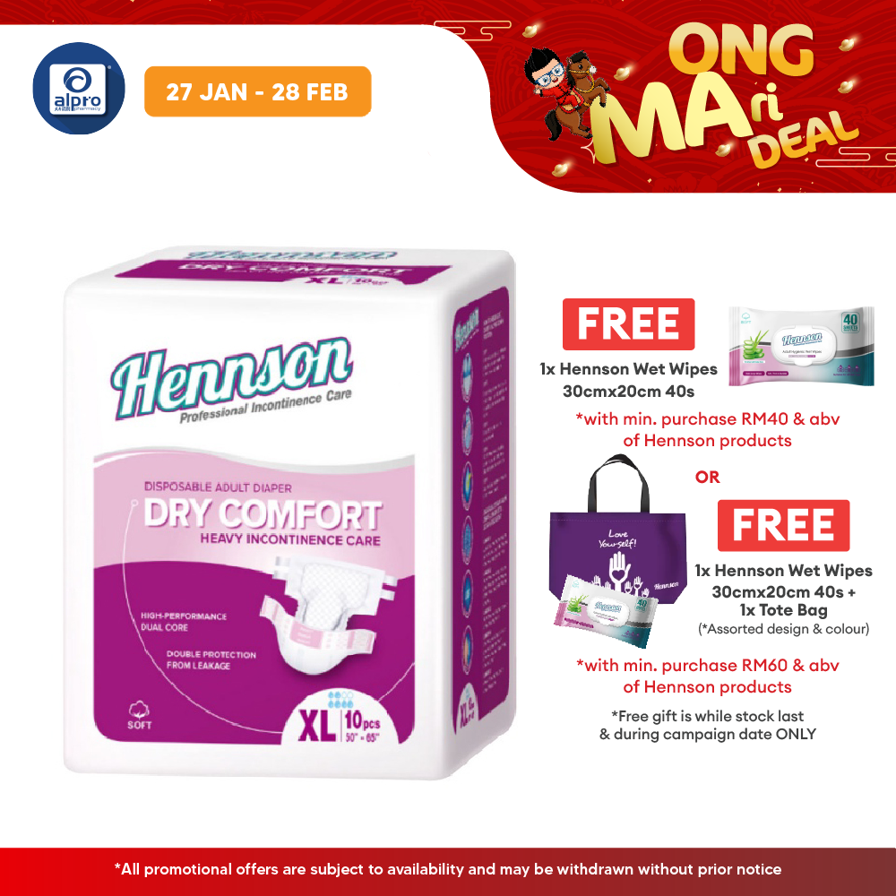 Hennson Adult Diapers XL 10s | Dry & Comfort Hennson