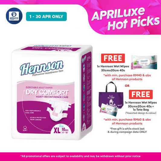 Hennson Adult Diapers XL 10s | Dry & Comfort Hennson