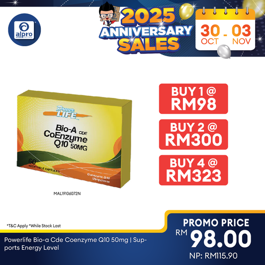 Powerlife Bio-A CDE Coenzyme Q10 50mg 60s Powerlife