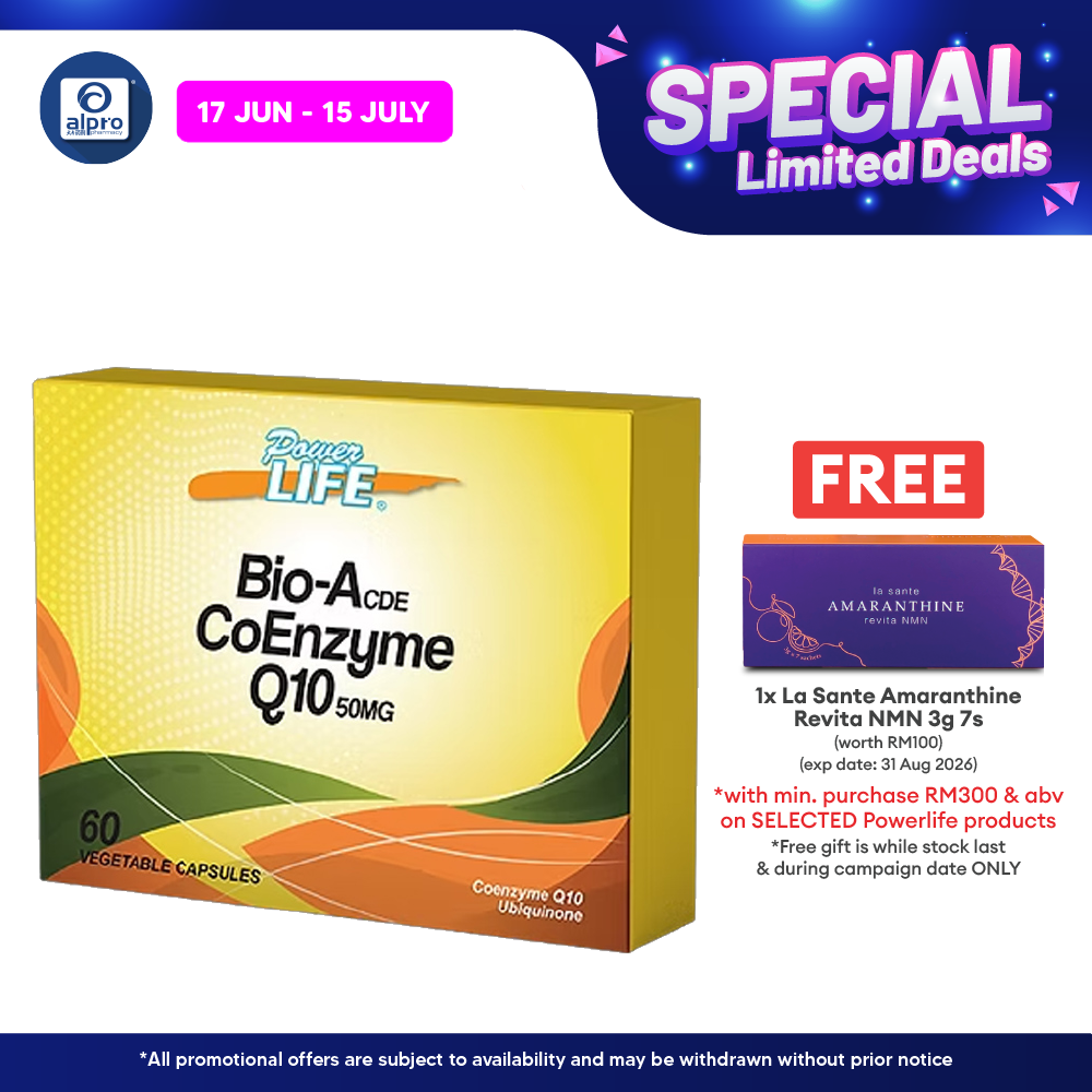 Powerlife Bio-A CDE Coenzyme Q10 50mg 60s Powerlife
