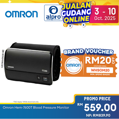 Omron Smart Elite Hem-7600T Blood Pressure Monitor | Revolutionary Tubeless Design Alpro Pharmacy