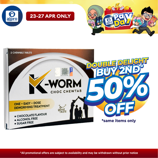 K-worm Choc Chewtab 2s | One-Easy-Dose Deworming Treatment K-Worm