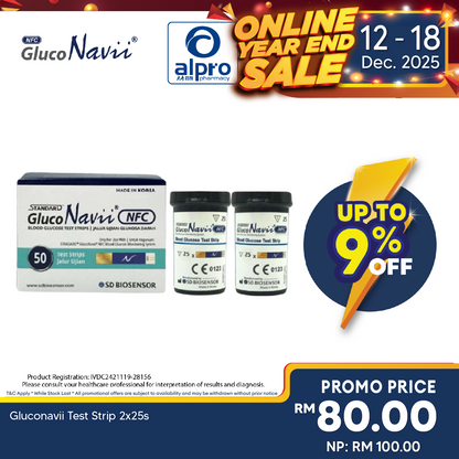 Gluconavii Test Strip 2x25s Alpro Pharmacy