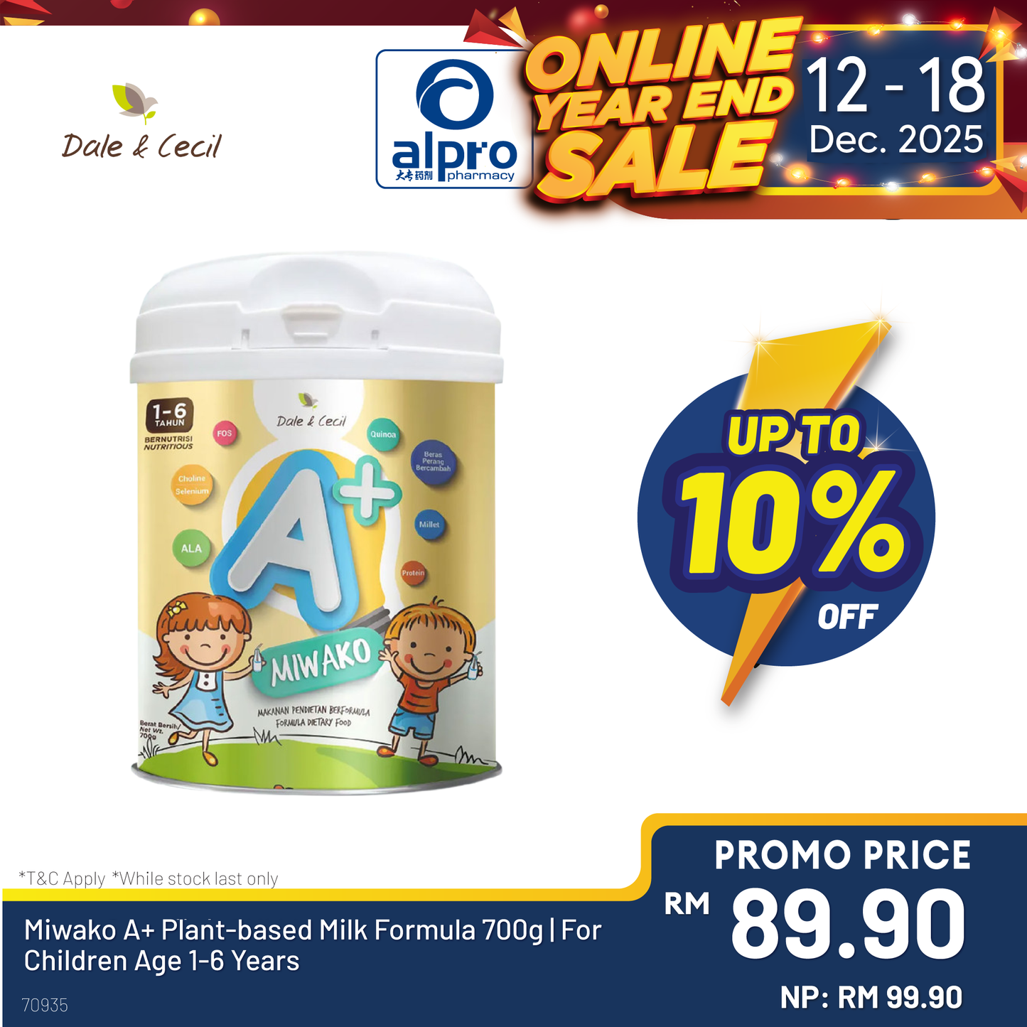 Miwako A+ Plant-based Milk Formula 700g | For Children Age 1-6 Years Old Miwako