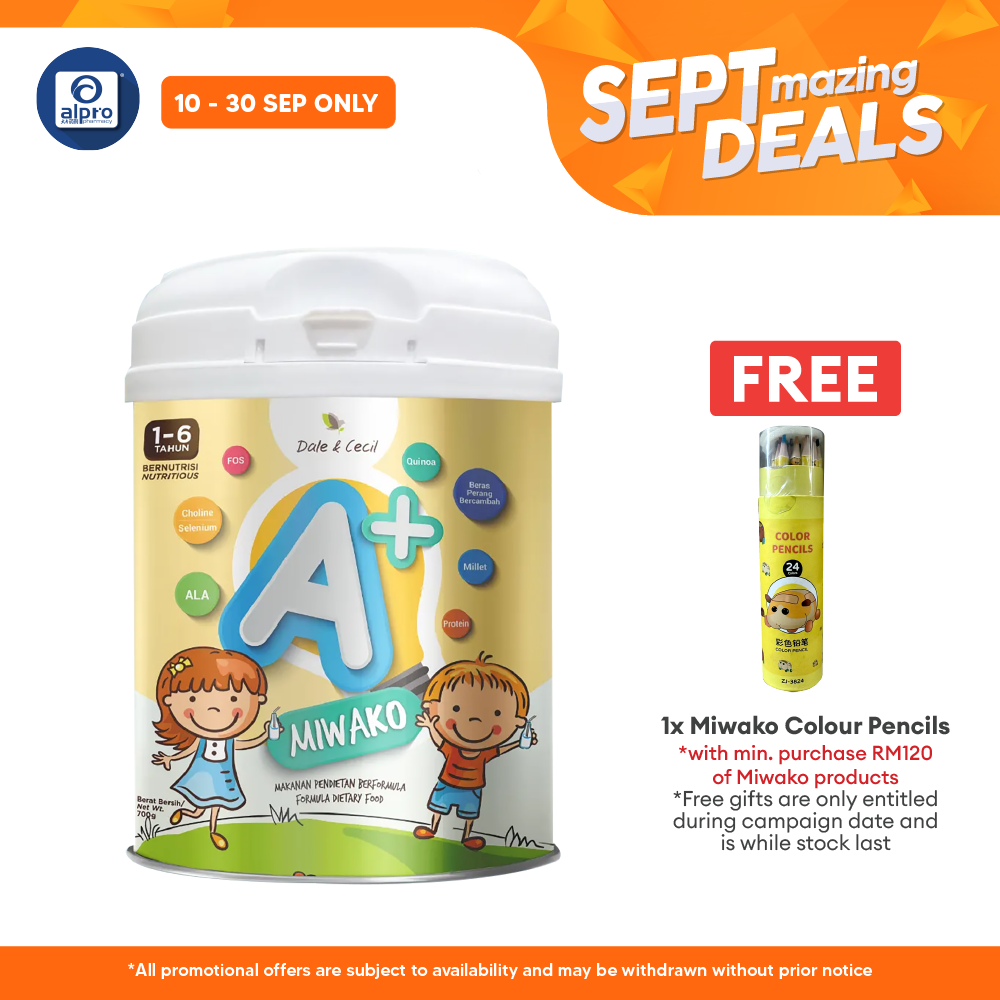 Miwako A+ Plant-based Milk Formula 700g | For Children Age 1-6 Years Old Alpro Pharmacy