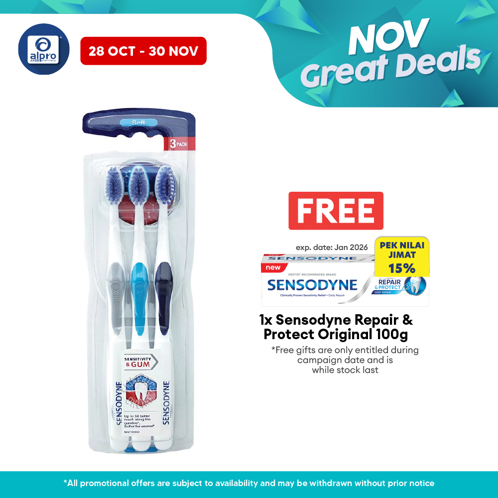 Sensodyne Sensitivity & Gum Toothbrush Soft 3s Sensodyne
