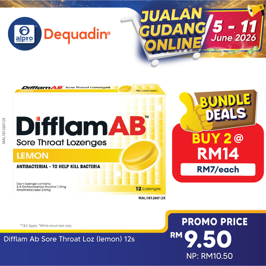 Difflam Ab Sore Throat Loz (lemon) 12s Difflam