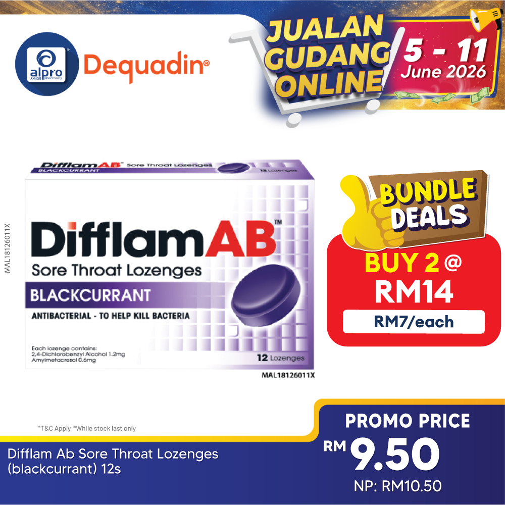 Difflam Ab Sore Throat Lozenges (blackcurrant) 12s Difflam