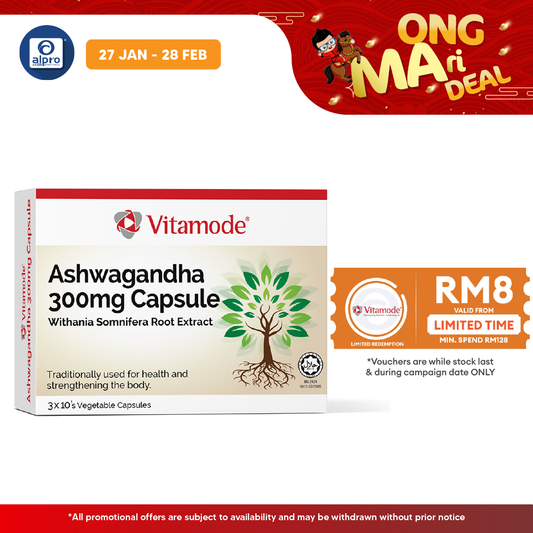 Vitamode Ashwagandha 300mg Capsule 3x10s | Promotes Balance and Increase Energy Levels Vitamode