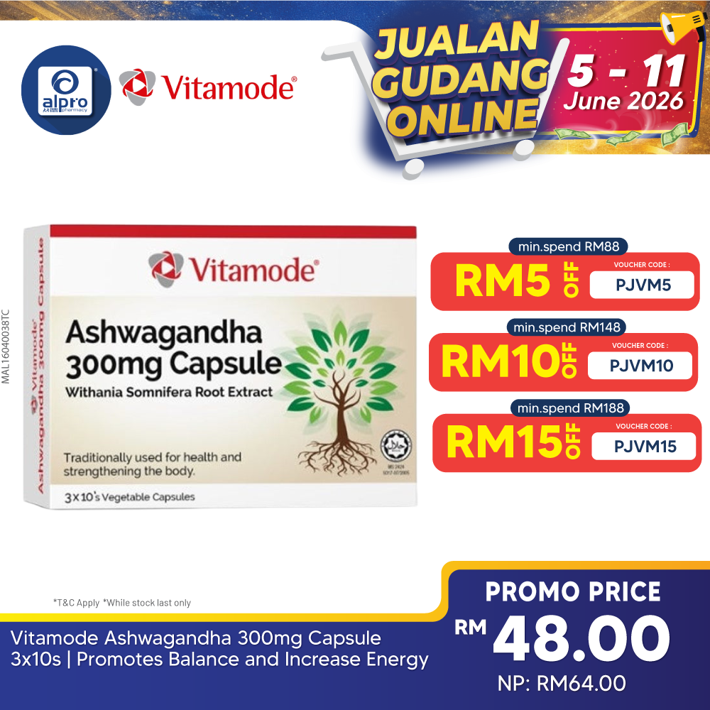 Vitamode Ashwagandha 300mg Capsule 3x10s | Promotes Balance and Increase Energy Levels Vitamode