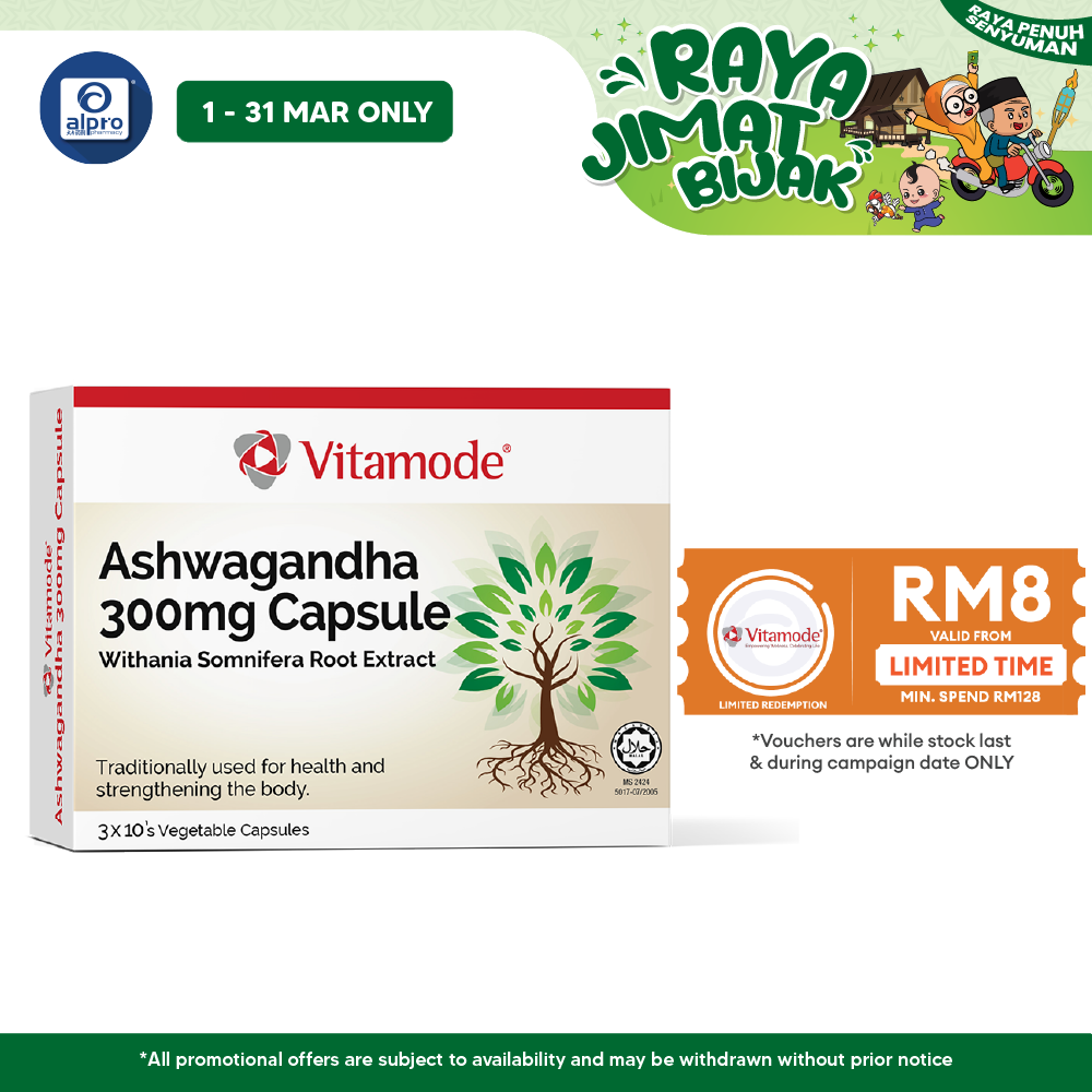 Vitamode Ashwagandha 300mg Capsule 3x10s | Promotes Balance and Increase Energy Levels Vitamode