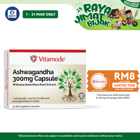 Vitamode Ashwagandha 300mg Capsule 3x10s | Promotes Balance and Increase Energy Levels Vitamode