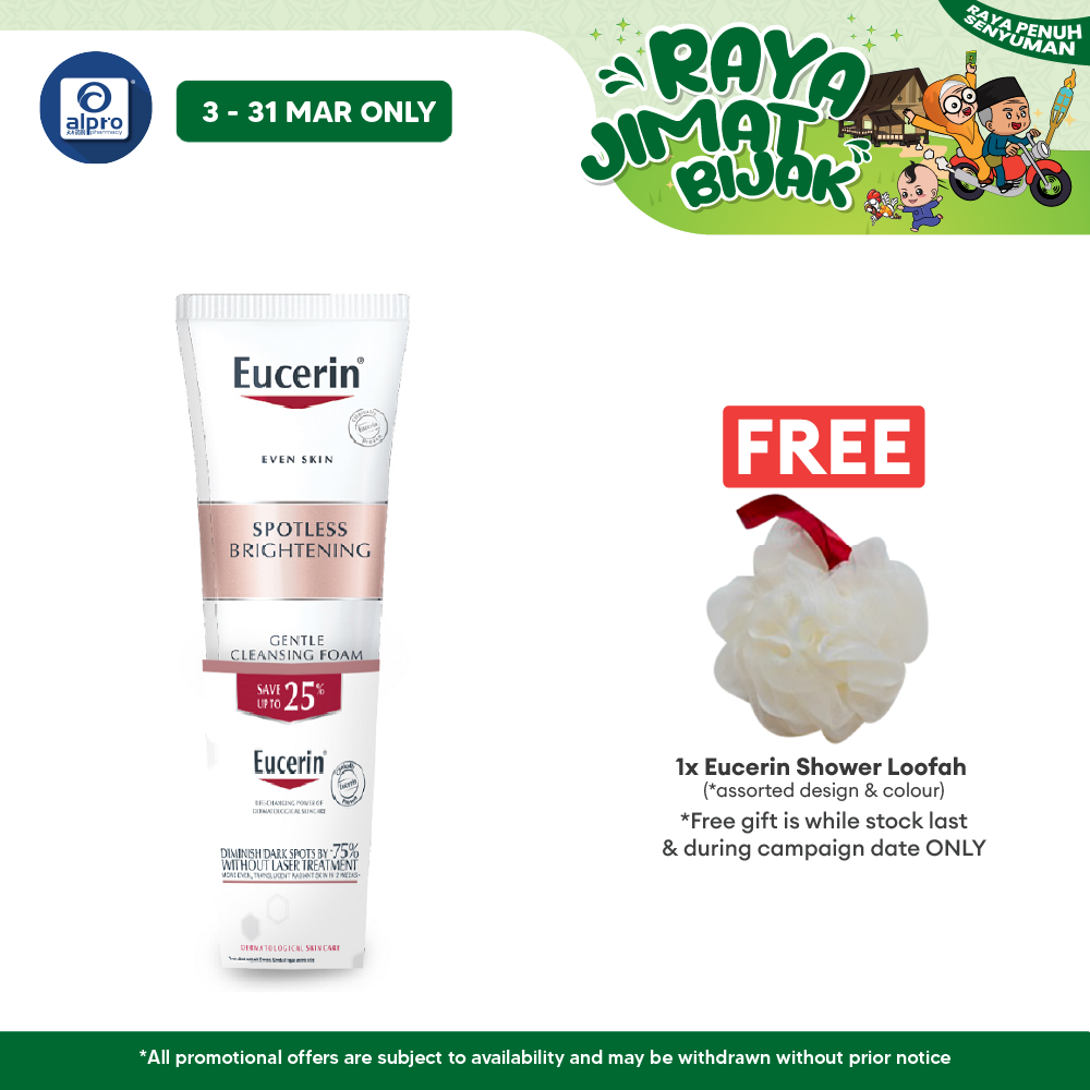 Eucerin Spotless Brightening Gentle Cleansing Foam 150ml Twin Pack | Reduce Dark Spots and Acne Scar Alpro Pharmacy