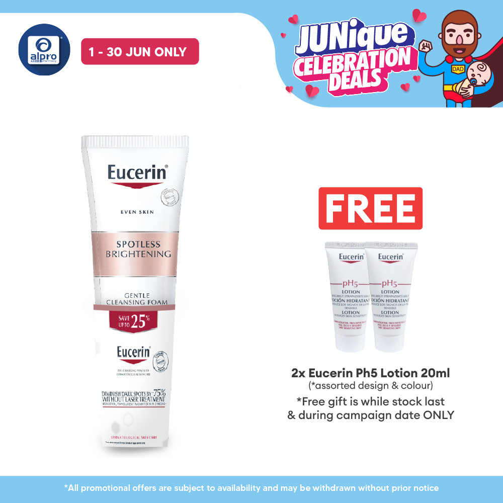 Eucerin Spotless Brightening Gentle Cleansing Foam 150ml Twin Pack | Reduce Dark Spots and Acne Scar Eucerin