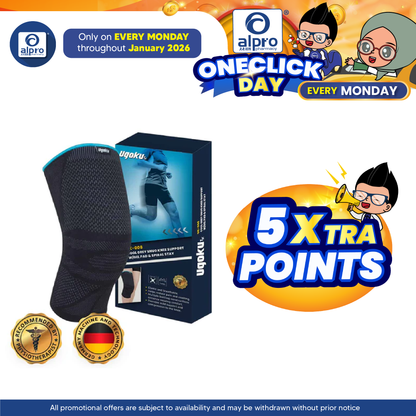 Ugoku Cool Grey Snug Knee Support With Gel Pad & Spiral Stay UK-008 | Best for Painful Knee