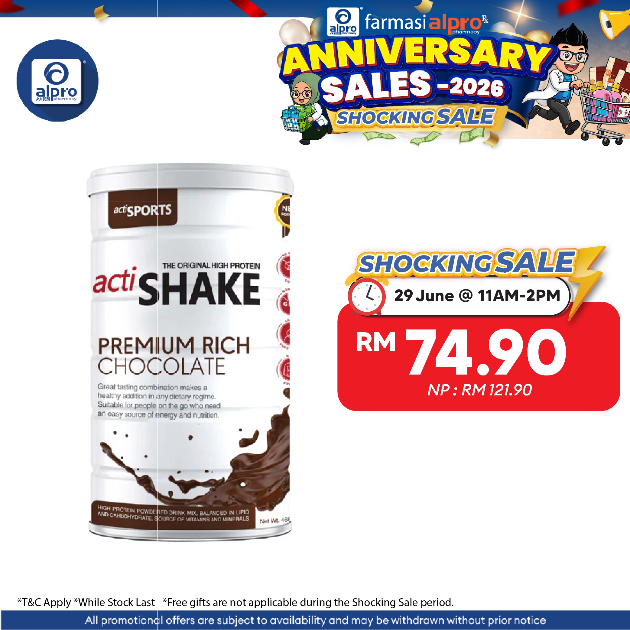 Actishake Premium Rich Chocolate 468g | High Protein for Weight Loss Actisport