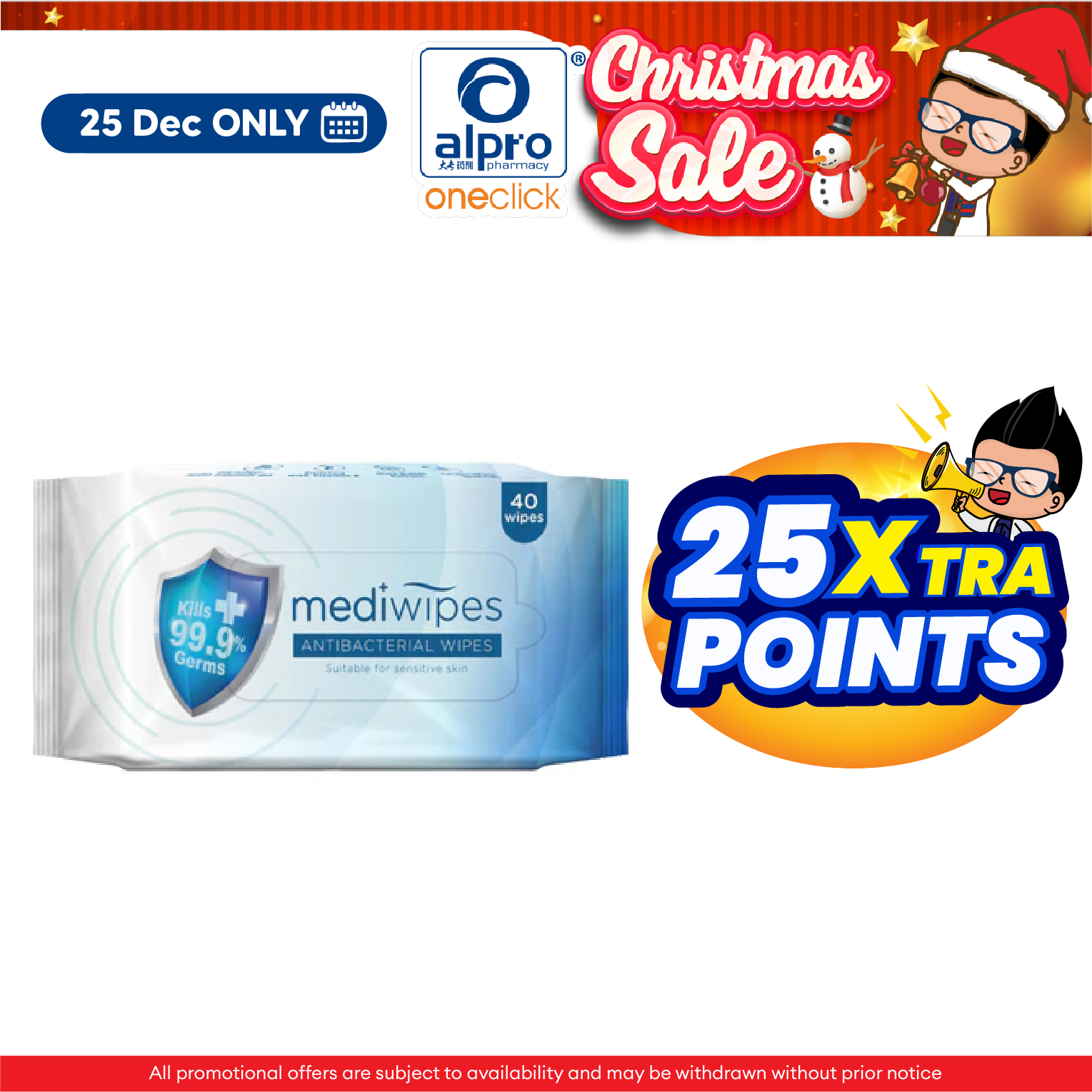 Mediwipes Antibacterial Wipes 40s | Kill 99.9% Germs Medi+