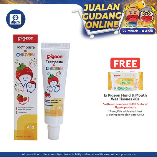 Pigeon Toothpaste Children Strawberry Flavour 45g Pigeon