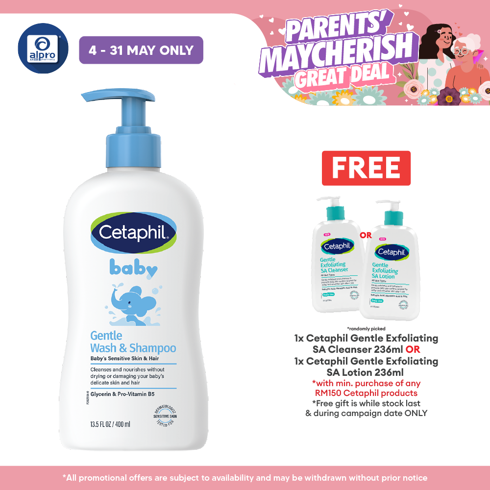 Cetaphil Baby Wash & Shampoo 400ml | Soft and Smoothing