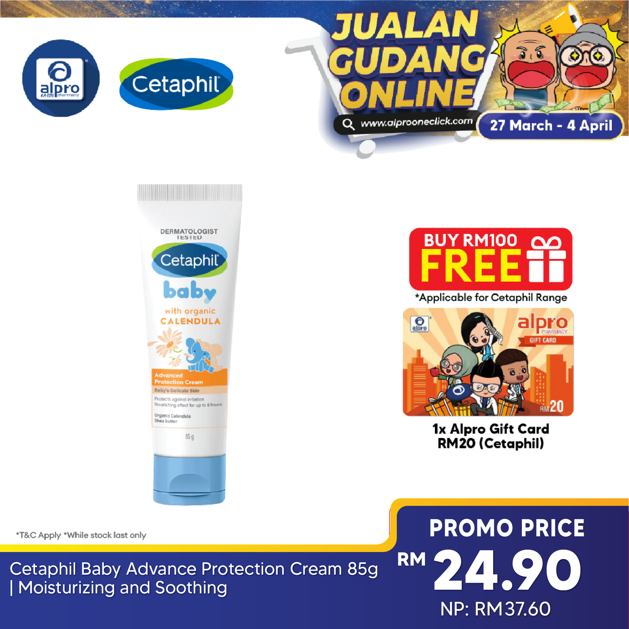 Cetaphil Baby Advance Protection Cream 85g | Moisturizing and Soothing Cetaphil