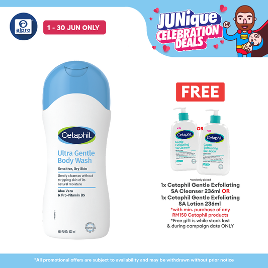 Cetaphil Ultra Body Wash 500ml | Prevents Skin Irritation Cetaphil