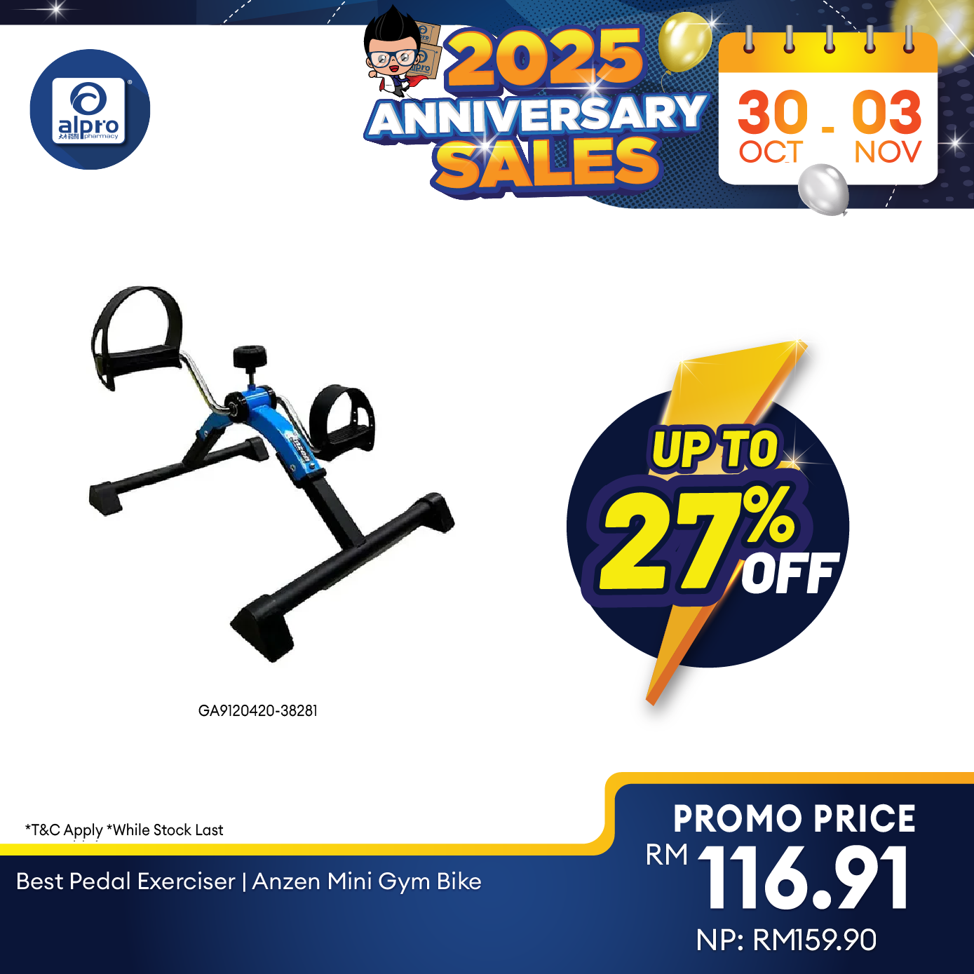 Best Pedal Exerciser Anzen Mini Gym Bike Alpro Pharmacy