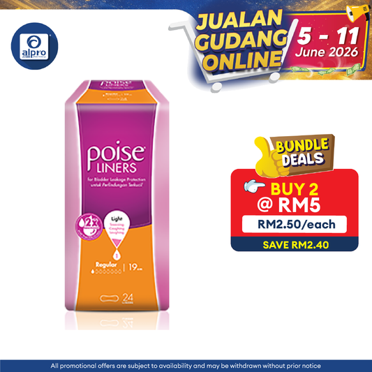 Poise Liners Regular 19cm 12s Poise