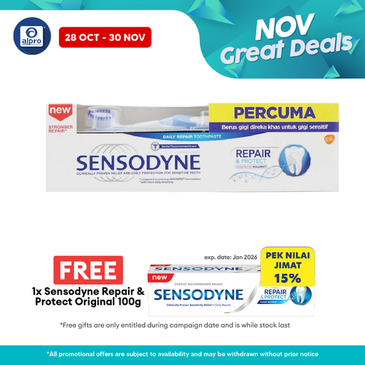 Sensodyne Repair & Protect 100g Free Toothbrush | Promotes Healthy Gums Sensodyne