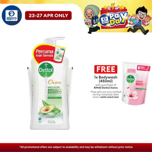 Dettol Onzen Moisturizing Shower Gel (aloe Vera & Avocado) 950ml + 250ml Alpro Pharmacy