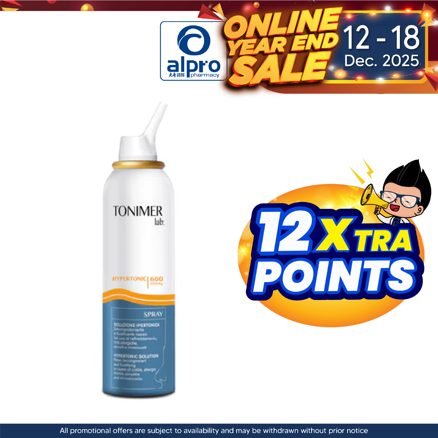 Tonimer Lab Hypertonic Nasal Spray 125ml | Clear Blocked Nose