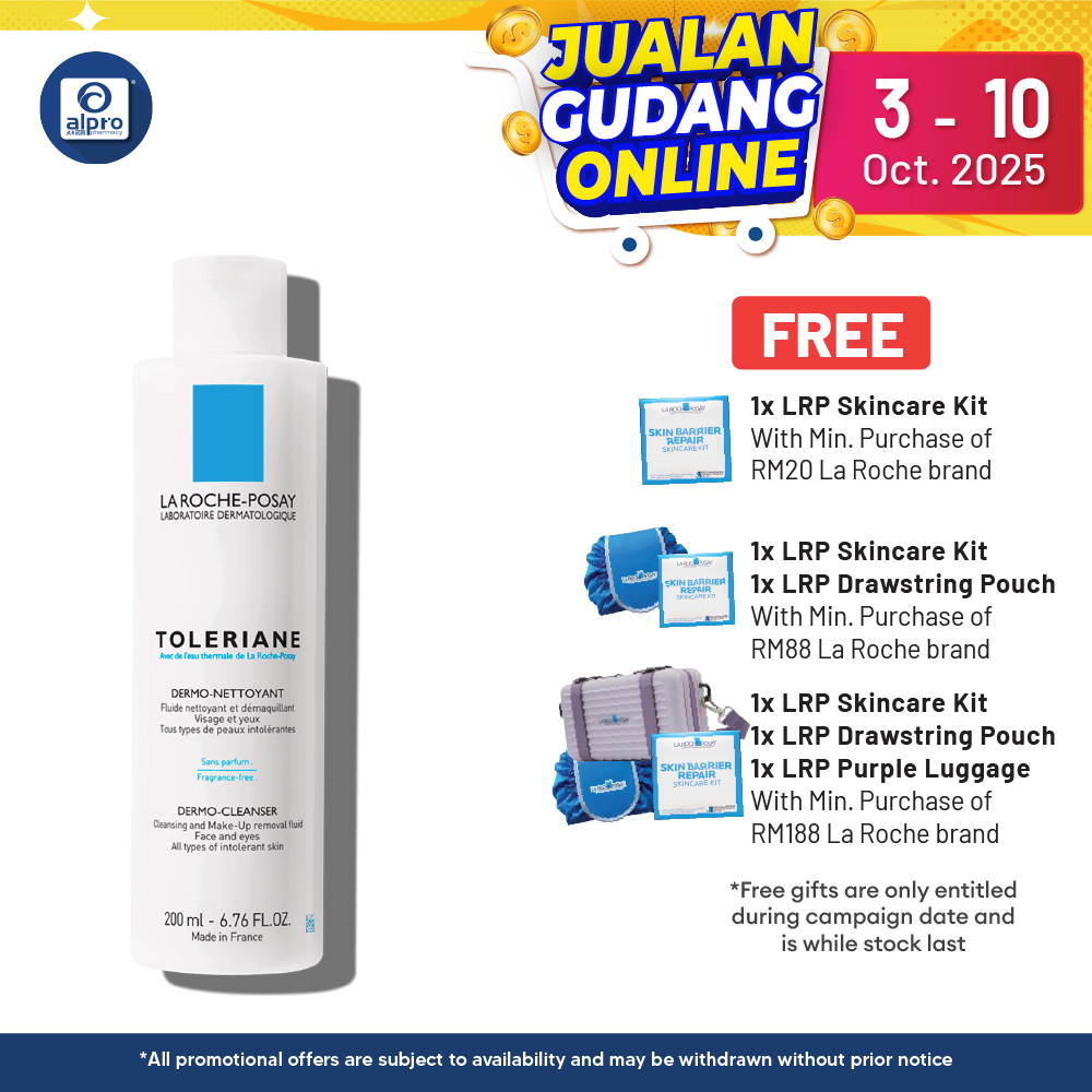 La Roche Posay Toleriane Dermo Cleanser 200ml | Gently Remove Impurities Alpro Pharmacy