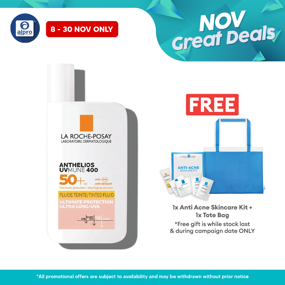 La Roche Posay Anthelios Invisible Fluid Tinted SPF 50+ 50ml | Lightweight Tinted Sunscreen Alpro Pharmacy