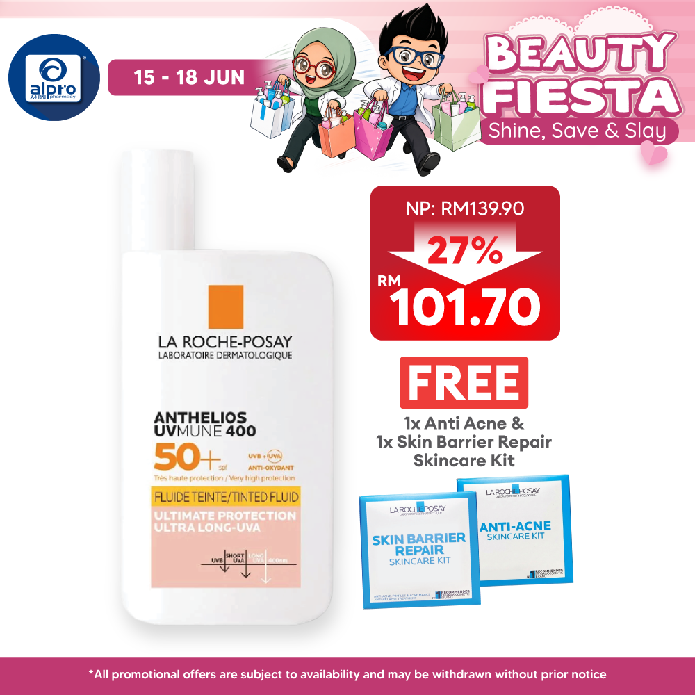 La Roche Posay Anthelios Invisible Fluid Tinted SPF 50+ 50ml | Lightweight Tinted Sunscreen