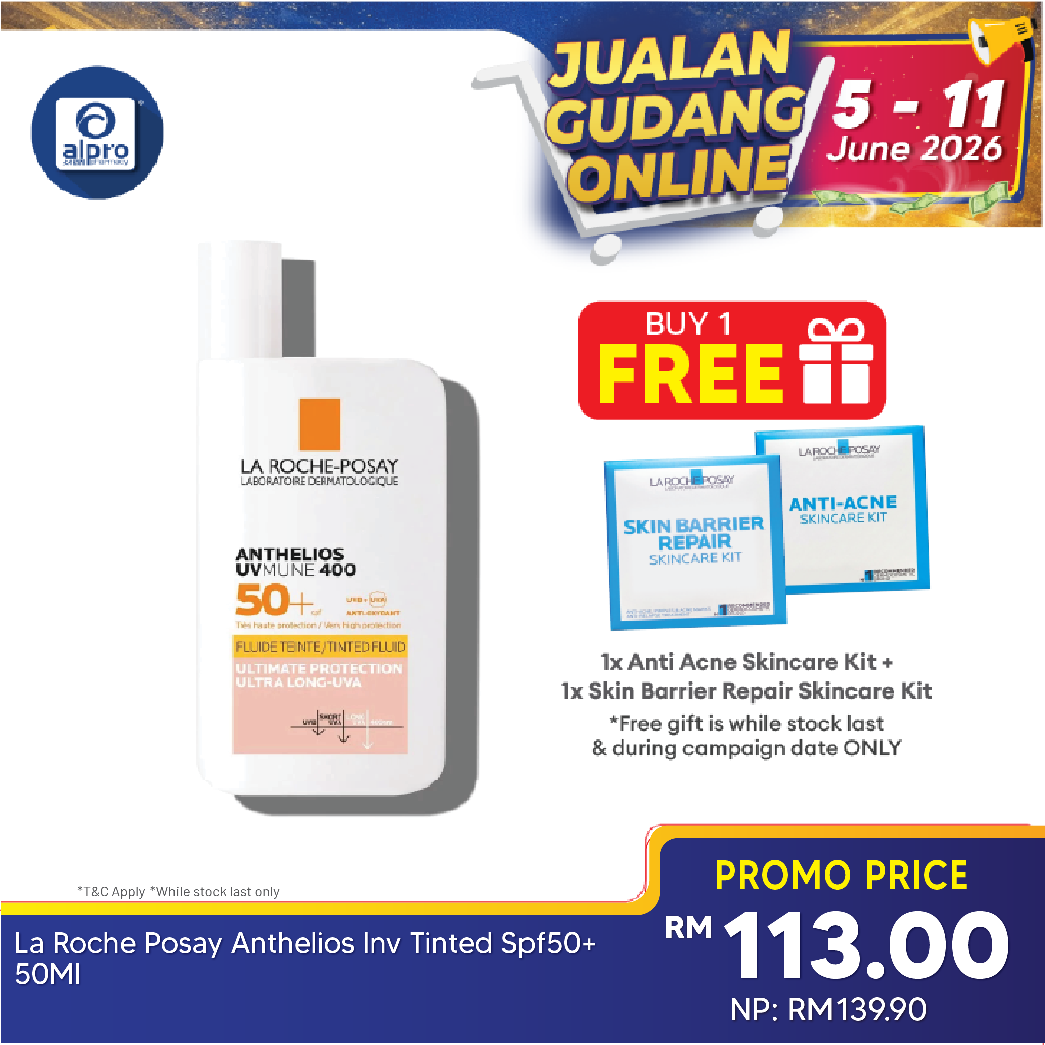 La Roche Posay Anthelios Invisible Fluid Tinted SPF 50+ 50ml | Lightweight Tinted Sunscreen La Roche Posay