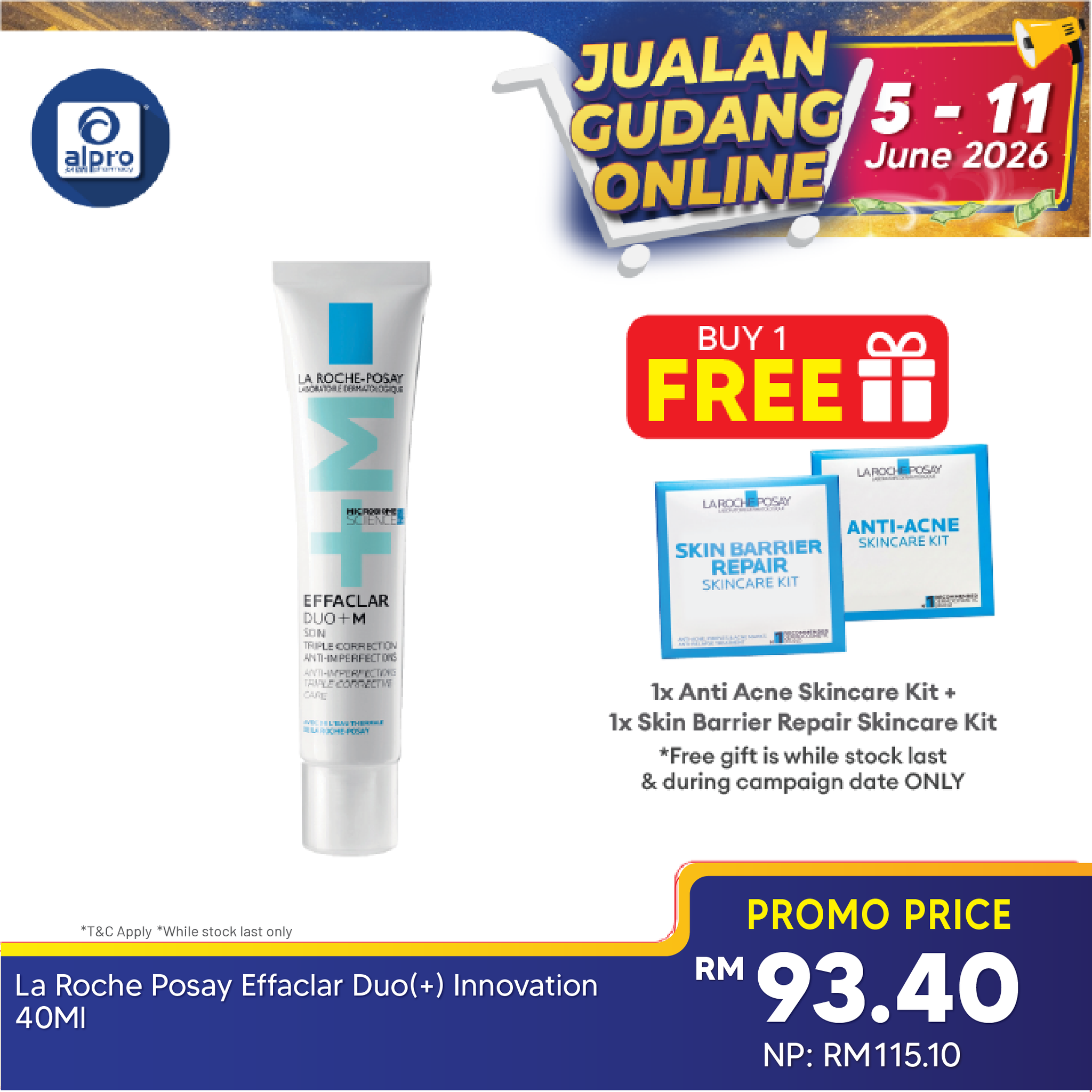 La Roche Posay Effaclar Duo (+) Acne Moisturiser 40ml | Hydrates Oily Skin La Roche Posay