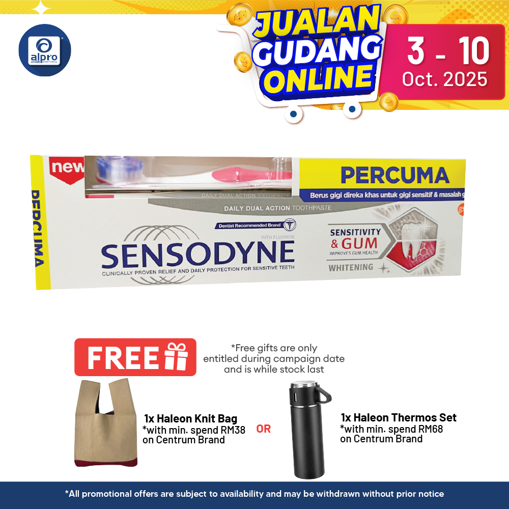 Sensodyne Sensitivity & Gum Whitening 100g free Toothbrush | Improve Gum Health Sensodyne