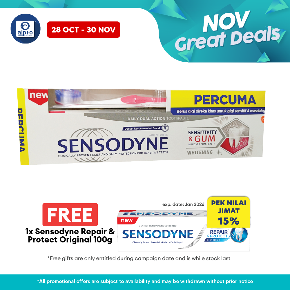 Sensodyne Sensitivity & Gum Whitening 100g free Toothbrush | Improve Gum Health Sensodyne