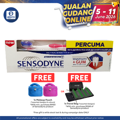 Sensodyne Sensitivity & Gum 100g Free Toothbrush | Relieve Tooth Sensitivity Sensodyne